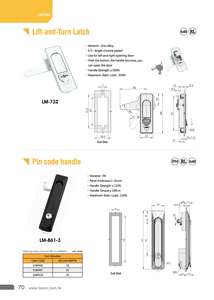 Tableros de Distribución de Energía Lipson LM-861-3, Pestillo de Leva con Manija Oscilante de Plástico - Product Image 5