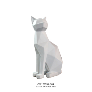Estilo nórdico blanco estatuilla Animal gatos escultura resina Decoración de casa - Product Image 3