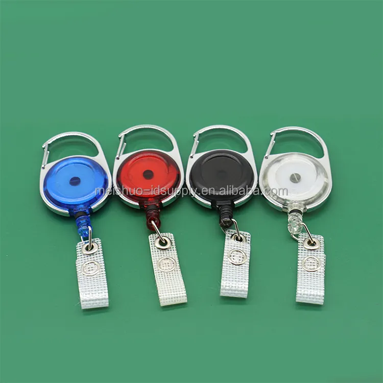 Carabiner retractable recoil yoyo ski pass id card holder retractable badge reel key chain