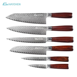 Coltello da macellaio da chef in acciaio damasco ad alto tenore di carbonio <span class=keywords><strong>giapponese</strong></span> AUS10 67 strati da 8 pollici in legno di <span class=keywords><strong>rosa</strong></span> - Product Image 5