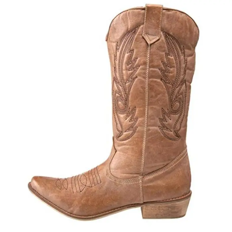 Fashion new stylish high quality genuine leather winter cowboy ladies boots
