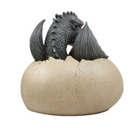Statue de bébé dragon Nightfury en éclosion dans un œuf, en résine de jardin