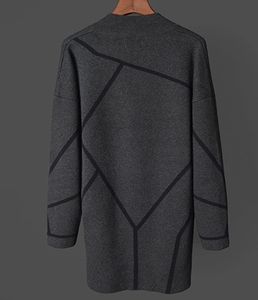P18B112TR 2018 100% Wool Knitted Sweater <strong>for</strong> <strong>Men</strong> <strong>Long</strong> Sleeve <strong>Cardigan</strong> Soft <strong>Long</strong> Coat - Product Image 4
