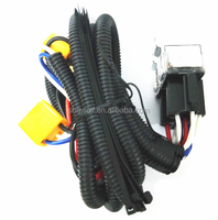 Adaptor Harness Relay H4 1.5m Kabel Tembaga Murni Halogen 2 Lampu Depan Kit Soket Pengontrol Keramik untuk Mobil