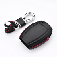 Coque de clé intelligente en cuir de vache de style américain, fermeture suspendue élégante pour Mercedes 3 CLAVES C E S M-CLS CLK GLK Classe GL