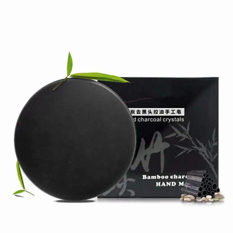 100g Active Energy Black Bamboo Charcoal Soap Face & Body Clear Anti Bacterial Lighten Freckles Beauty Tourmaline Soap