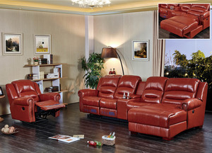 Vente en gros de canapé inclinable électrique sectionnel en forme de <span class=keywords><strong>L</strong></span> en cuir brun italien avec siège de salon confortable canapé inclinable d'angle de luxe - Product Image 5