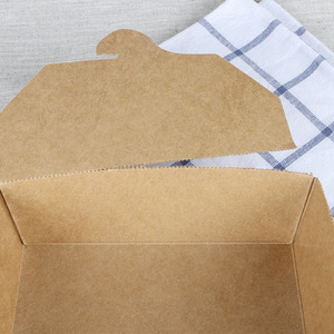 custom disposable fast food takeaway <strong>box</strong> kraft paper <strong>noodle</strong> <strong>box</strong> - Product Image 2