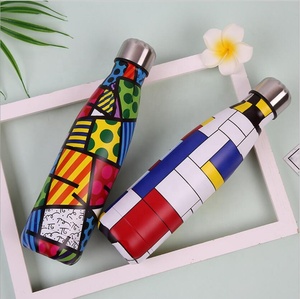 Chai Nước Chân Không Bằng Thép Không Gỉ, Chai Nước Hình Chai Cola Màu Cẩm Thạch, Bình Nước Chân Không Bằng Thép Không Gỉ 500Ml - Product Image 3