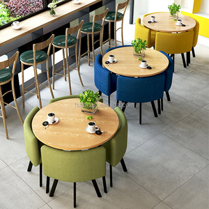 <span class=keywords><strong>Restaurant</strong></span> scolaire tables à manger rondes et chaises mode table en fer forgé design café boutique meubles - Product Image 1
