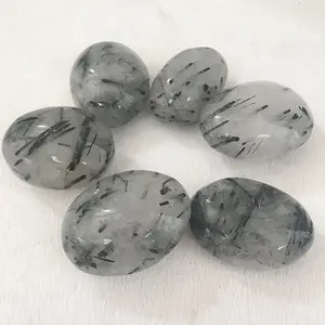 Pedra de palma de cristal de quartzo reiki, decorativa e natural para cura de casa