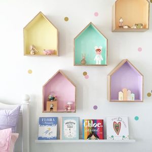 Kleine haus bunte hochglanz wand regal