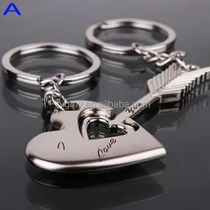 זוג אני אוהב אותך לב Keychain טבעת Keyring מפתח שרשרת מאהב רומנטי Creative יום הולדת מתנה של קופידון חץ מפתח טבעות