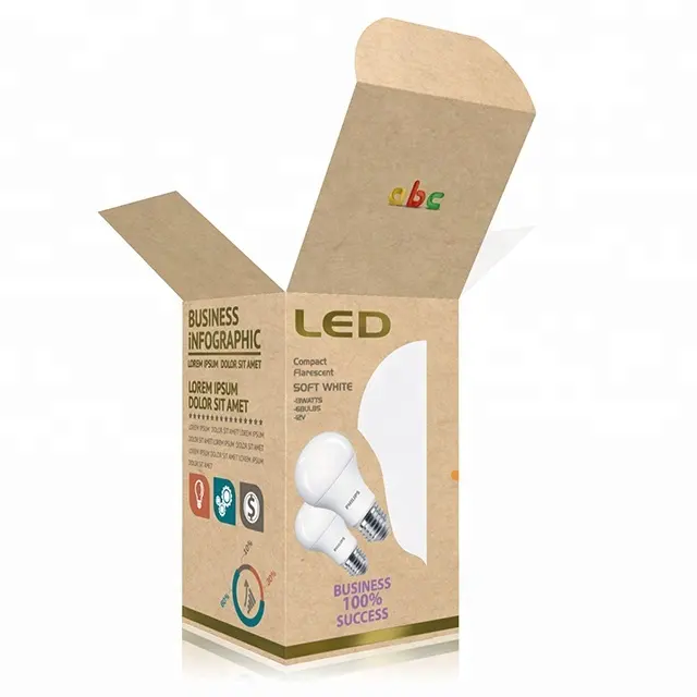 คลาสสิกศูนย์คงพับรูปร่างชดเชยการพิมพ์ LED หลอดไฟกล่องบรรจุภัณฑ์