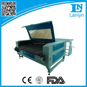 Rápida velocidad de doble <span class=keywords><strong>cabeza</strong></span> 1600100 Venta caliente ropa grabado láser/máquina de corte con rodillo - Product Image 1