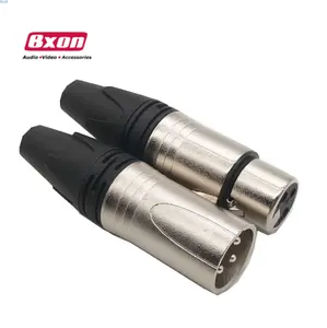 Conector de pinos de cobre xlr, conector fêmea e macho de alto-falante