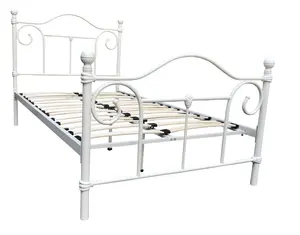 knock down metal bed frame light blue color iron bed