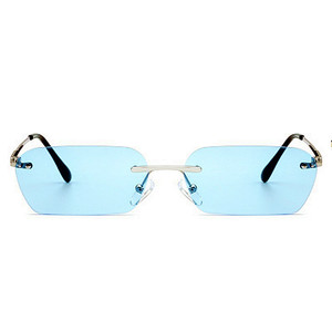 Wholesale Trendy Retro Men Women Square Sun Glasses Red Yellow <strong>Blue</strong> <strong>Lens</strong> Rimless Small Rectangle <strong>Sunglasses</strong> Women - Product Image 6