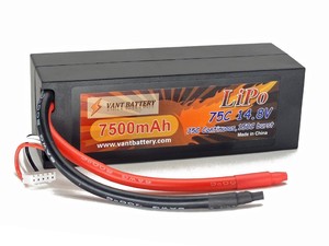 14.8 V 7600 mAh 4S סלולרי 75C-150C HardCase LiPo סוללות w/חוט 8AWG פריקה מוביל (לא תקע ) - Product Image 3