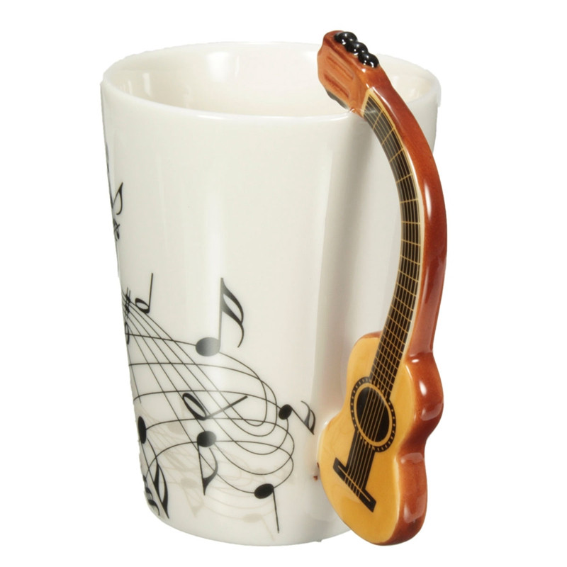 Zogift guitarra hecha a mano musical taza de café de cerámica, tazas personalizadas - Product Image 3