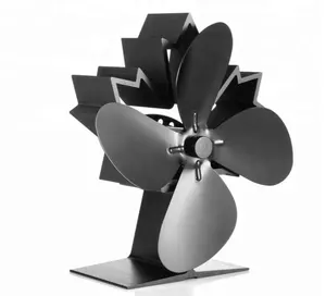 Maple Leaf Design 4 Blades Exhaust Ecofan Heat Powered Stove Top Fan Wood Fireplace Sets Accessories