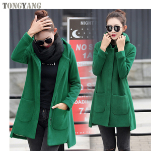 Giacca in <span class=keywords><strong>pile</strong></span> da <span class=keywords><strong>donna</strong></span> TONGYANG autunno inverno cappotti lunghi con cappuccio da <span class=keywords><strong>donna</strong></span> capispalla caldi e spessi Slim Fit giacche con cappuccio - Product Image 5