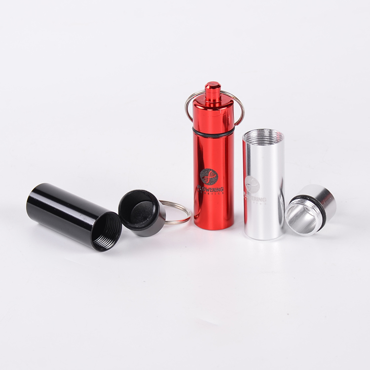 MM-APB004 Водонепроницаемый 60x17 мм алюминиевый кеш контейнер для лекарств контейнер для таблеток брелок металлический брелок