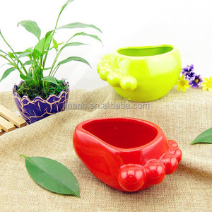 Hogar adornos de colores forma pequeño del <span class=keywords><strong>pie</strong></span> de cerámica <span class=keywords><strong>maceta</strong></span> - Product Image 1
