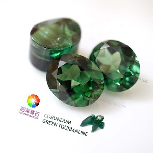 Allentato ovale cut gemston tormalina verde zaffiro sintetico Prezzo All'ingrosso Della Fabbrica per Rare Colori con Alta Durezza - Product Image 1