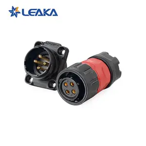 High voltage cable connector 20 amp 4 pin power plug Leaka m20 led socket connector high performance engineer plastic