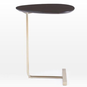 Home Decor Antique Brass Leg Walnut <strong>C</strong> <strong>Shaped</strong> Coffee <strong>Table</strong> - Product Image 2