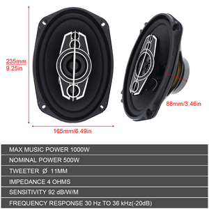Max Power 600Wプロフェッショナルオーディオ同軸スピーカー6*9インチ3ウェイミッドレンジカースピーカーABS素材在庫あり6x9カースピーカー - Product Image 5