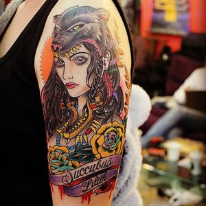 Barato impermeable body Art cráneo impresión completa brazo tatuaje temporal etiqueta - Product Image 2