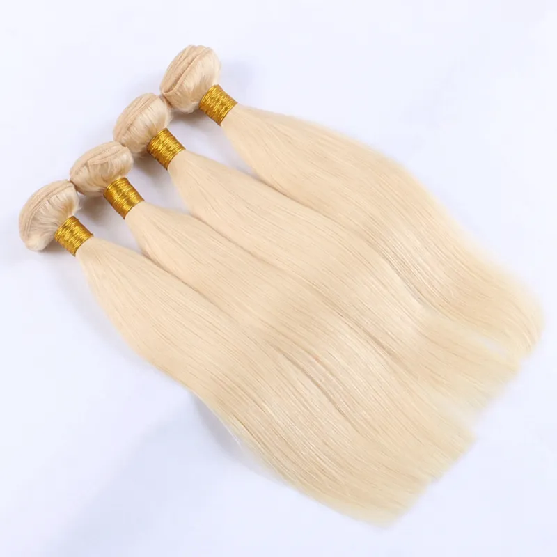 Light blonde color 613 100% human hair silky straight wave Indian hair extension