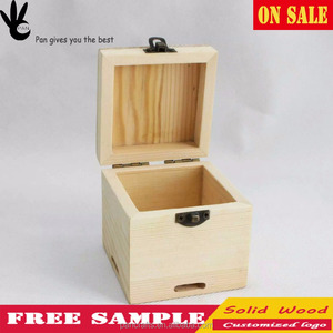 Regalo de bodas caja de almacenamiento de madera de pino sin terminar anillo jewely caja de presentación del embalaje - Product Image 2