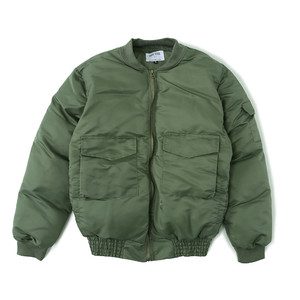 Hot Oem Blank Green 100% Polyester <strong>Mens</strong> Winter Plain Down <strong>Flight</strong> Bomber <strong>Jacket</strong> Wholesale - Product Image 5
