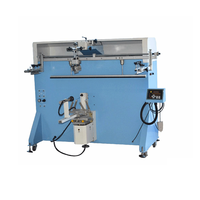 Imprimante sérigraphique pneumatique pour bouteilles plates/cylindriques, machine d'impression sérigraphique pour fûts et bouteilles de peinture, état neuf, PLC