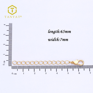 Gota de lágrima extensor de cadena con broche de langosta chapados en oro - Product Image 2