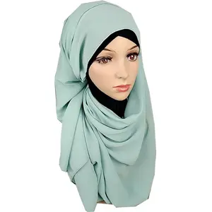 2019 Multi Colors Favorable Georgette Wrap Shawl Women Plain Solid Color Muslin Bubble Chiffon Voile Hijab Lovely Scarf