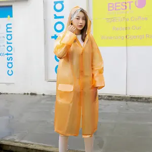 PVC涂层批发女士雨衣黄色雨衣，成人pvc雨衣