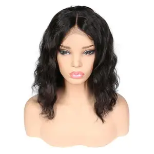 Wholesale factory virgin cuticle aligned malaysian body wave wigs human hair lace front bob wig for sale