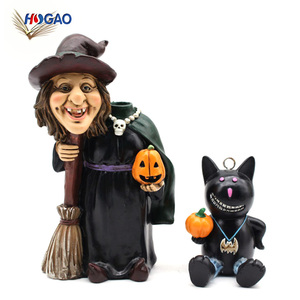 Figuras de bruja hechas a mano de tamaño personalizado, decoración para el hogar y el jardín, muñecas de resina, bruja de Halloween, venta directa de fábrica de China - Product Image 2