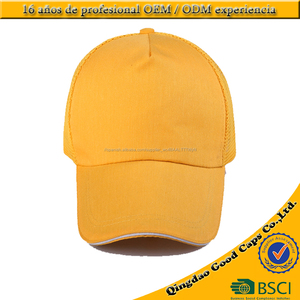 Promotional caps and hats trucker mesh cheap and high quality sandwich brim summer hat baseball cap - Product Image 1