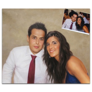 Retrato personalizado pintura al óleo de la foto lienzo respetuoso con el medio ambiente interior decoración del hogar al por mayor Hotel proyecto ilustraciones - Product Image 2