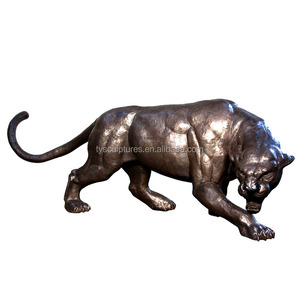 Decorazione da Giardino Leopardo Pantera <span class=keywords><strong>Ghepardo</strong></span> in Metallo Ottone a Grandezza Naturale - Product Image 1