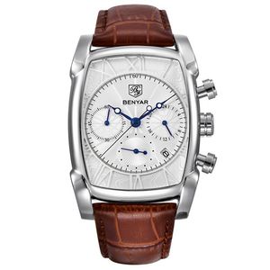 Relojes BENYAR para Hombre, Reloj de Pulsera de Cuarzo con Correa de Cuero, Reloj Deportivo Impermeable, Reloj Casual para Hombre, Reloj Hombre - Product Image 3