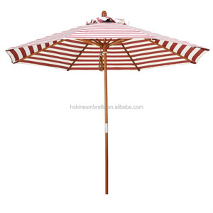 Sombrilla de jardín de 9 pies, piscina, sombrilla de patio de madera con protección uv - Product Image 6