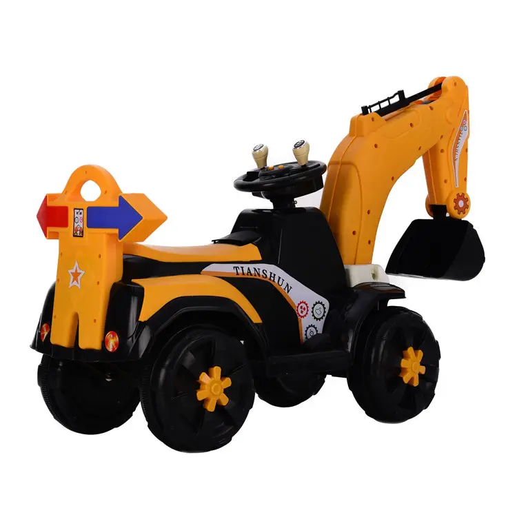 Yellow Big simulation electric excavator kids electric truck for riding children