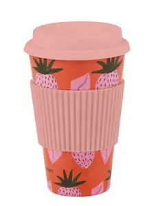 Decal printed pretty cup 460 ml rice husk coffee landlove custom eco friendly support oem