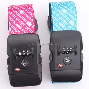 Travel suitcase luggage belt custom sublimation polyester tsa lock luggage belt strap